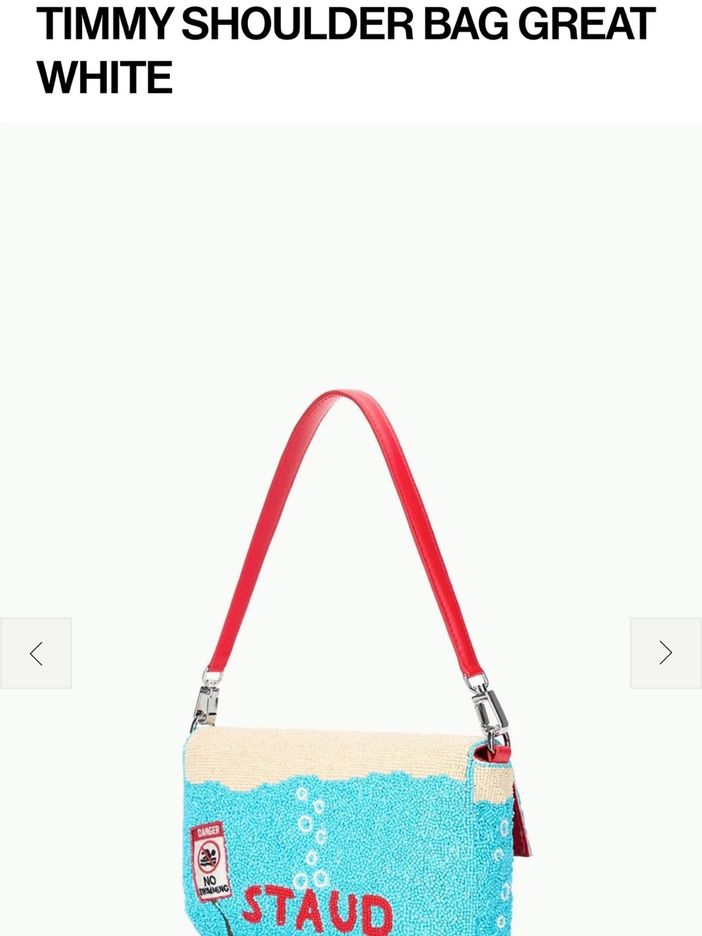 STAUD Great White Beaded Timmy Bag - Brand New, Still in the Original Packaging - Picture 2 of 7